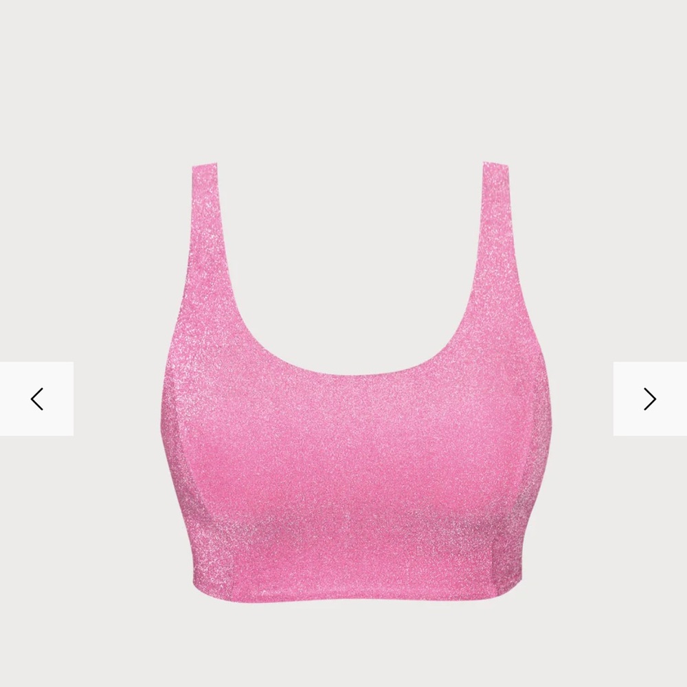Solid Lurex Plus Size Bikini Top Only